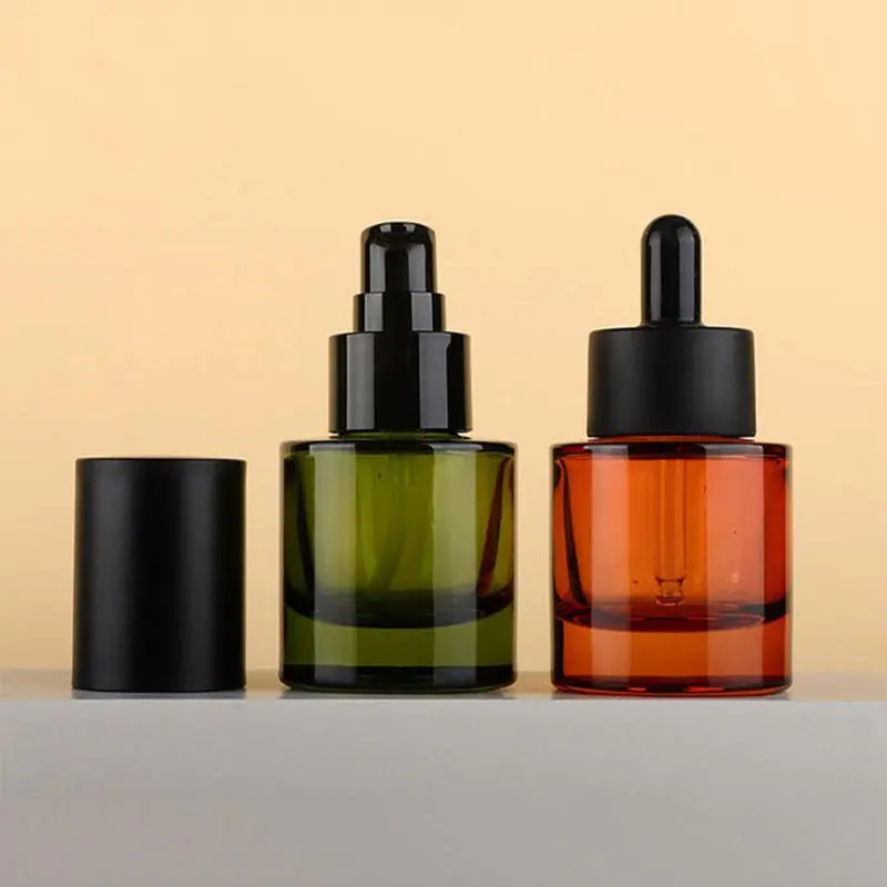 30ml Empty Angled Shoulders Glass Dropper Bottle Serum Massage Essential Oil Aromatherapy Liquid Pipette Refillable
