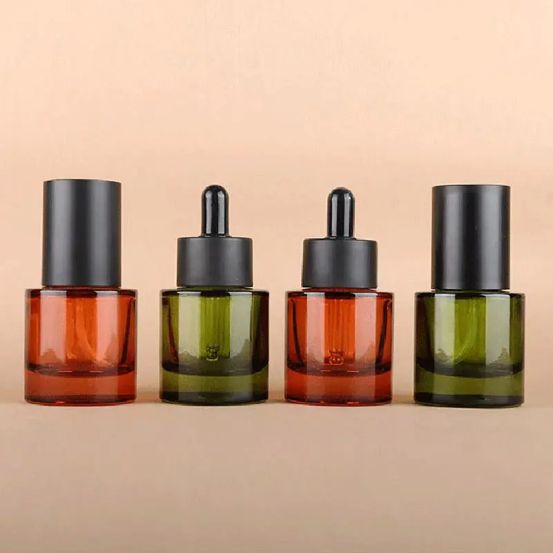 30ml Empty Angled Shoulders Glass Dropper Bottle Serum Massage Essential Oil Aromatherapy Liquid Pipette Refillable