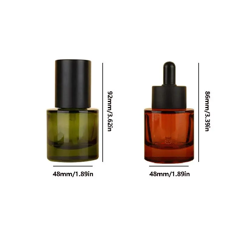 30ml Empty Angled Shoulders Glass Dropper Bottle Serum Massage Essential Oil Aromatherapy Liquid Pipette Refillable
