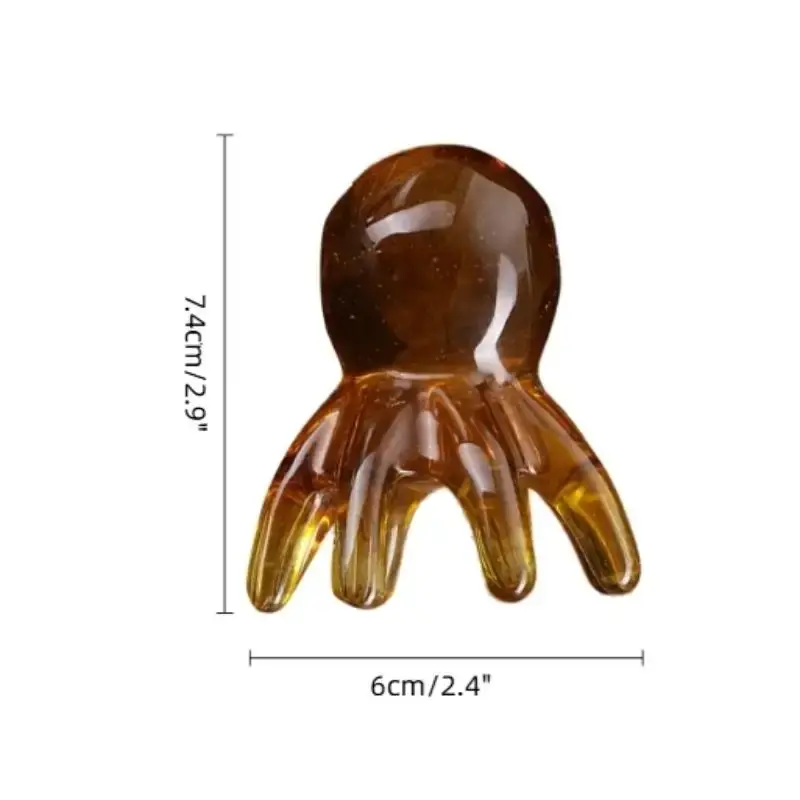 Octopus Massage Comb Resin Head Meridian Scraping Scalp Massage Brush Acupuncture SPA Gua Sha Massage Comb For Fatigue Relief