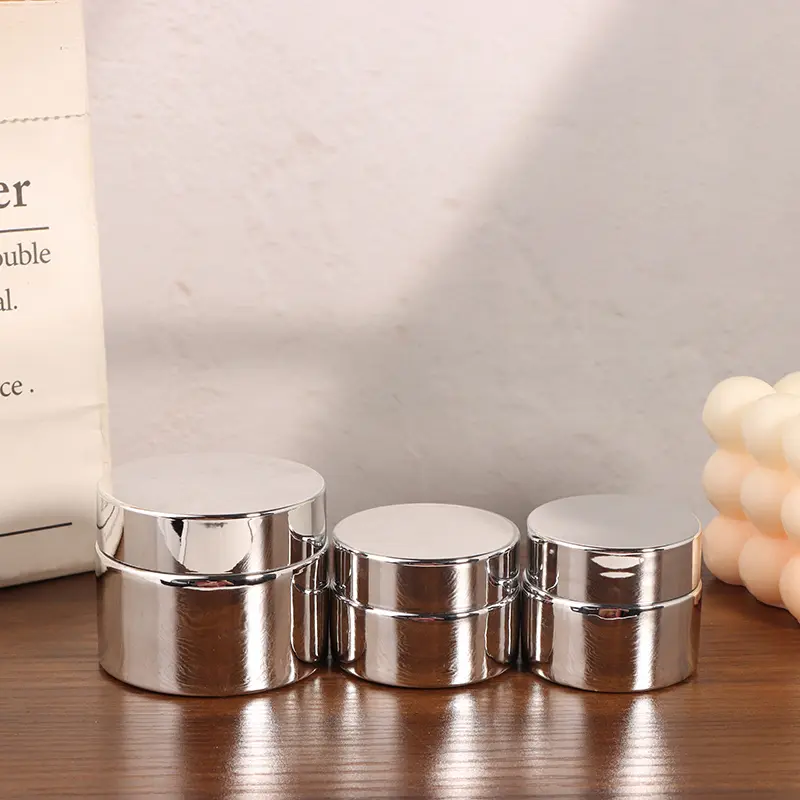 Silver Glass Cream Jar 5-50g Cosmetic Jar Face Cream Glass Bottle Cosmetic Container Makeup Container Empty Nail Glue Jar Travel