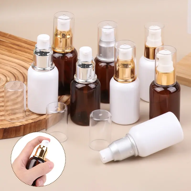 White 50ml Travel Empty Lotion Bottle Portable Sample Cosmetic Pump Bottle Refillable Container Shower Gel Body Cream Package