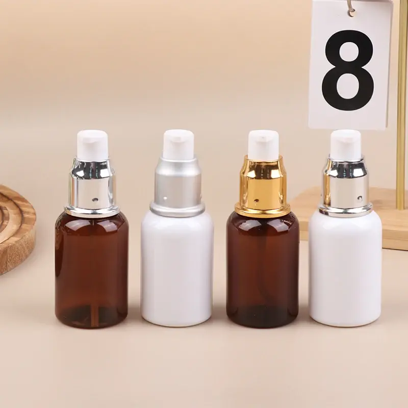White 50ml Travel Empty Lotion Bottle Portable Sample Cosmetic Pump Bottle Refillable Container Shower Gel Body Cream Package