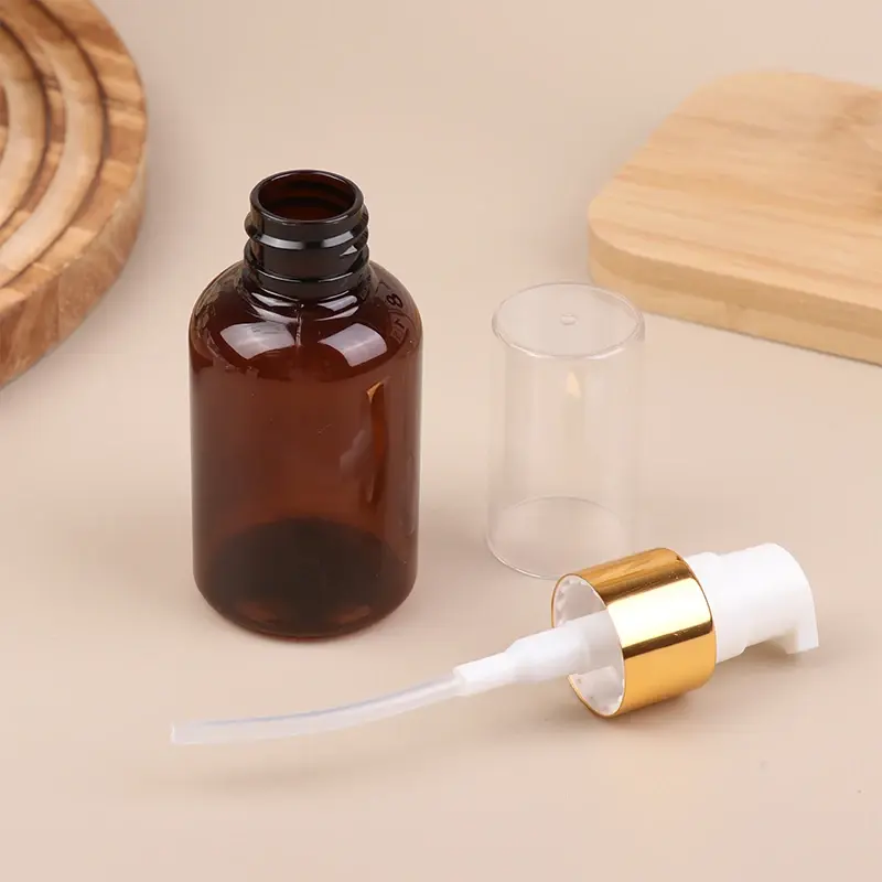 White 50ml Travel Empty Lotion Bottle Portable Sample Cosmetic Pump Bottle Refillable Container Shower Gel Body Cream Package