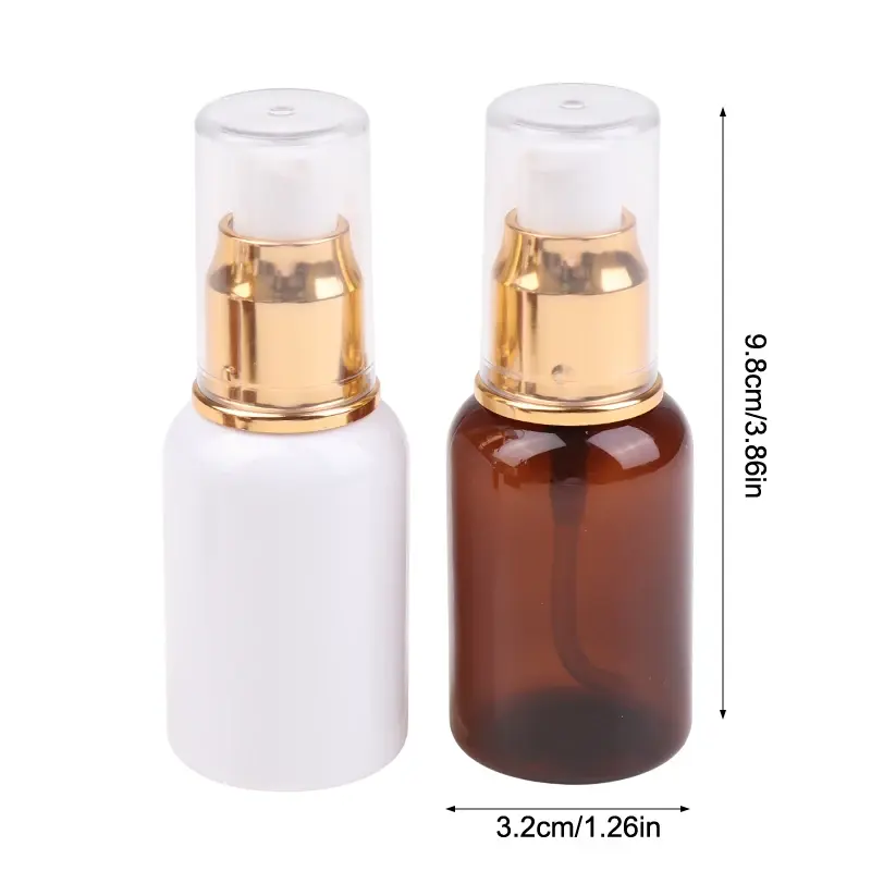 White 50ml Travel Empty Lotion Bottle Portable Sample Cosmetic Pump Bottle Refillable Container Shower Gel Body Cream Package