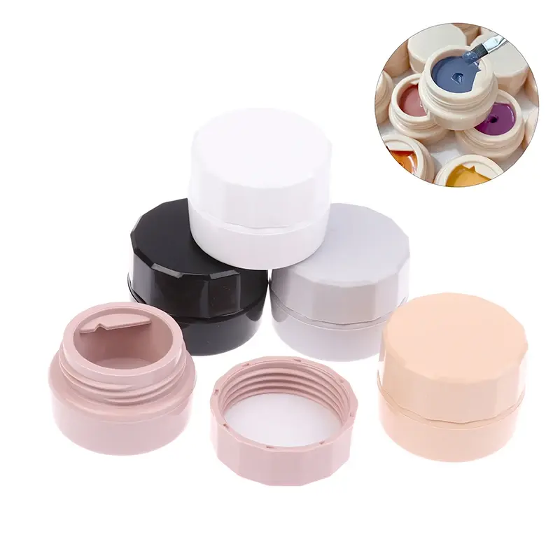 1PCS 5g Empty Plastic Nail Art Cosmetic Square Containers Jar Small Sample Cream Pot Nail Gel Powder Box Makeup Lotion Tool
