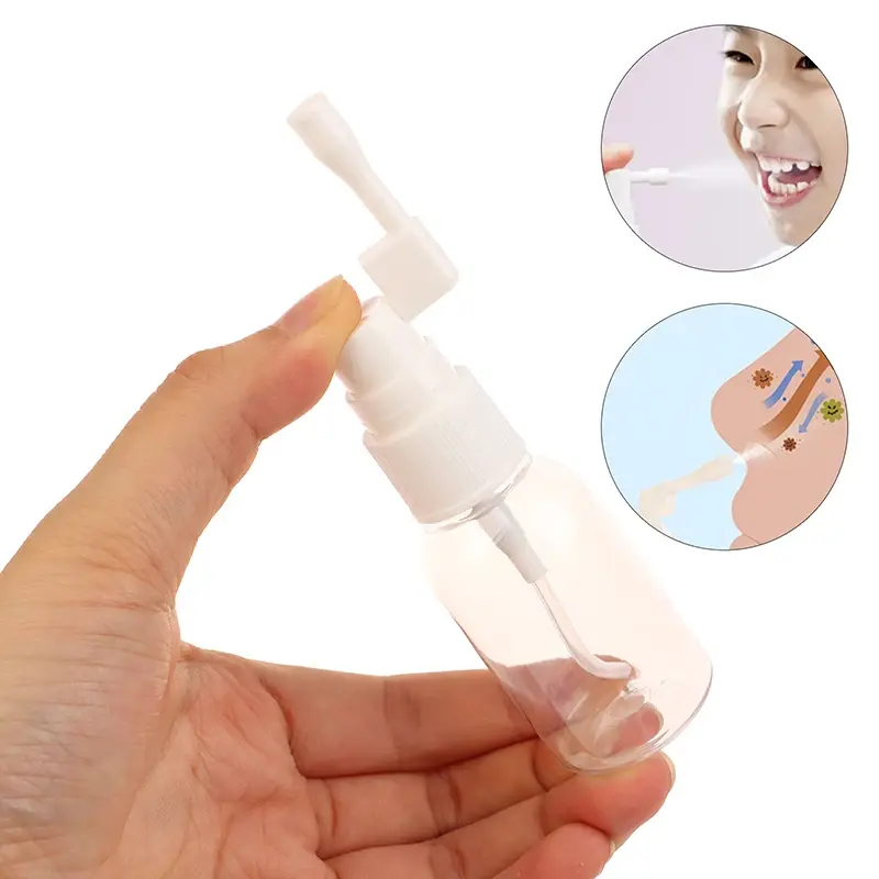 30ml Nasal Spray Bottle With Rotating Elephant Trunk, White Pink Blue Brown Plastic Spray Bottle, Medical Liquid Packing Bottle