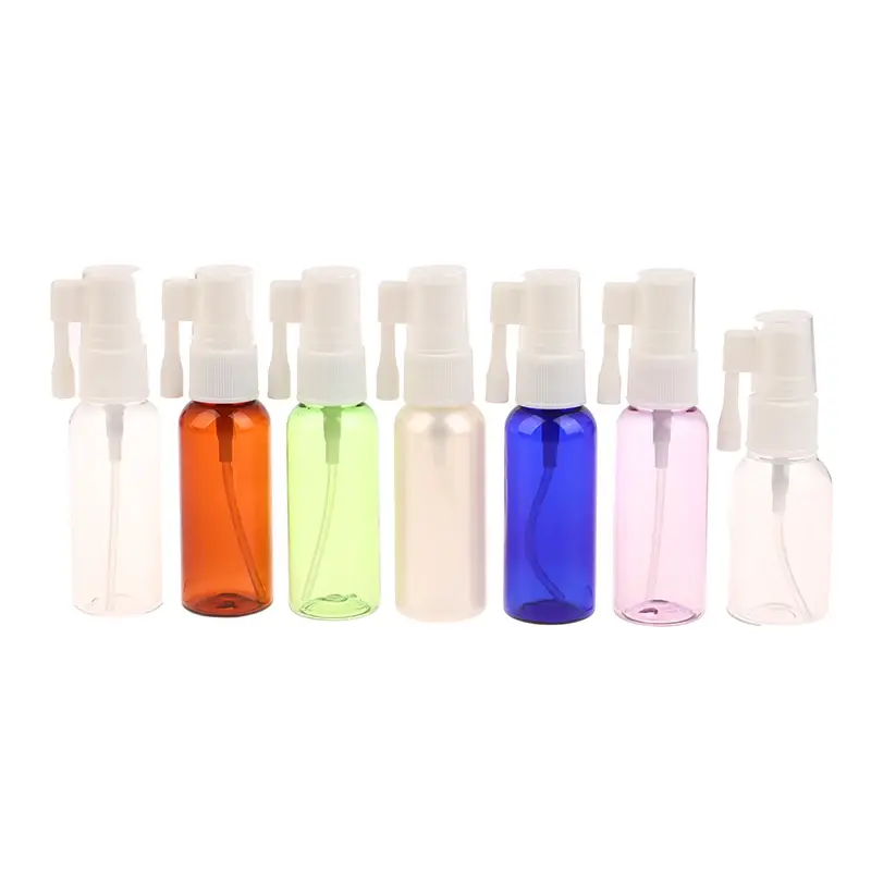 30ml Nasal Spray Bottle With Rotating Elephant Trunk, White Pink Blue Brown Plastic Spray Bottle, Medical Liquid Packing Bottle