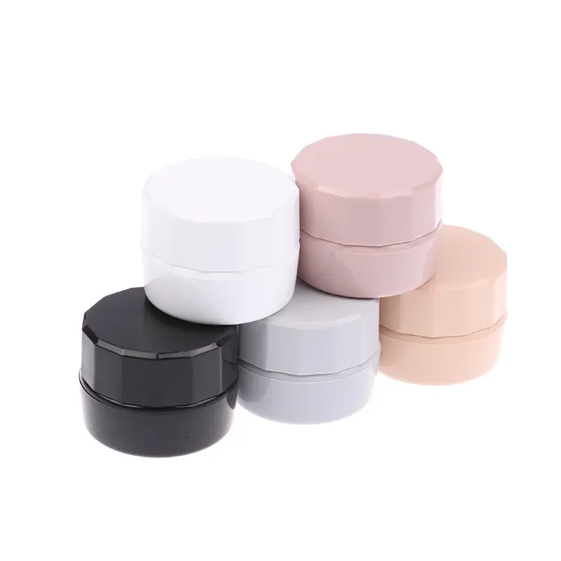 1PCS 5g Empty Plastic Nail Art Cosmetic Square Containers Jar Small Sample Cream Pot Nail Gel Powder Box Makeup Lotion Tool