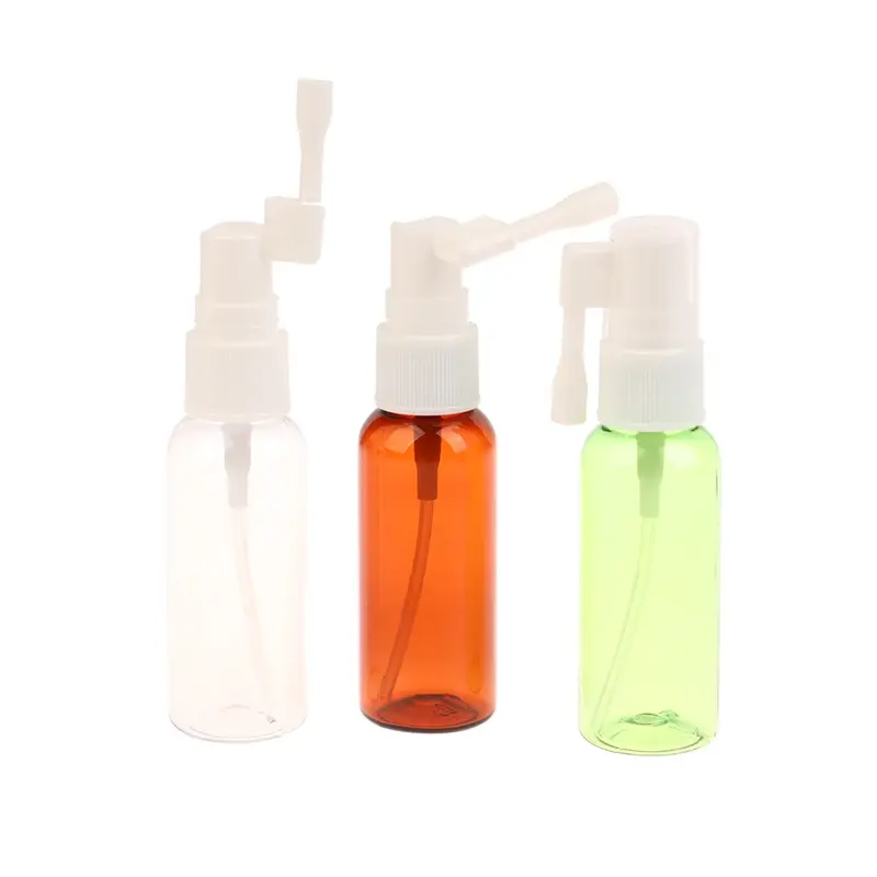 30ml Nasal Spray Bottle With Rotating Elephant Trunk, White Pink Blue Brown Plastic Spray Bottle, Medical Liquid Packing Bottle