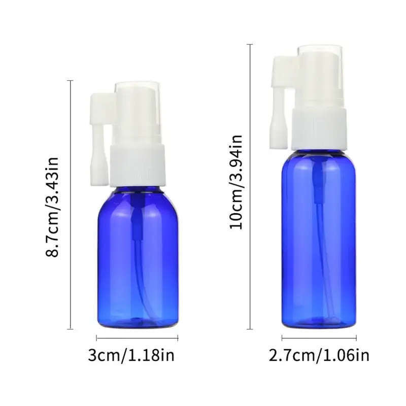 30ml Nasal Spray Bottle With Rotating Elephant Trunk, White Pink Blue Brown Plastic Spray Bottle, Medical Liquid Packing Bottle