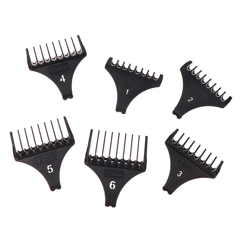 6Pcs/set For T9 1.5/3/4.5/6/9/12 Mm Professional Hair Trimmer Limit Comb Universal Guards Hairdresser Hair Cutting Guide Barber