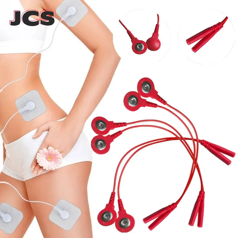 Standard Electrode Lead Wires Cables Electrode Wires DC Head 2mm Snap 3.5mm Plug For Tens/Ems Massager Therapy Electrode Gloves