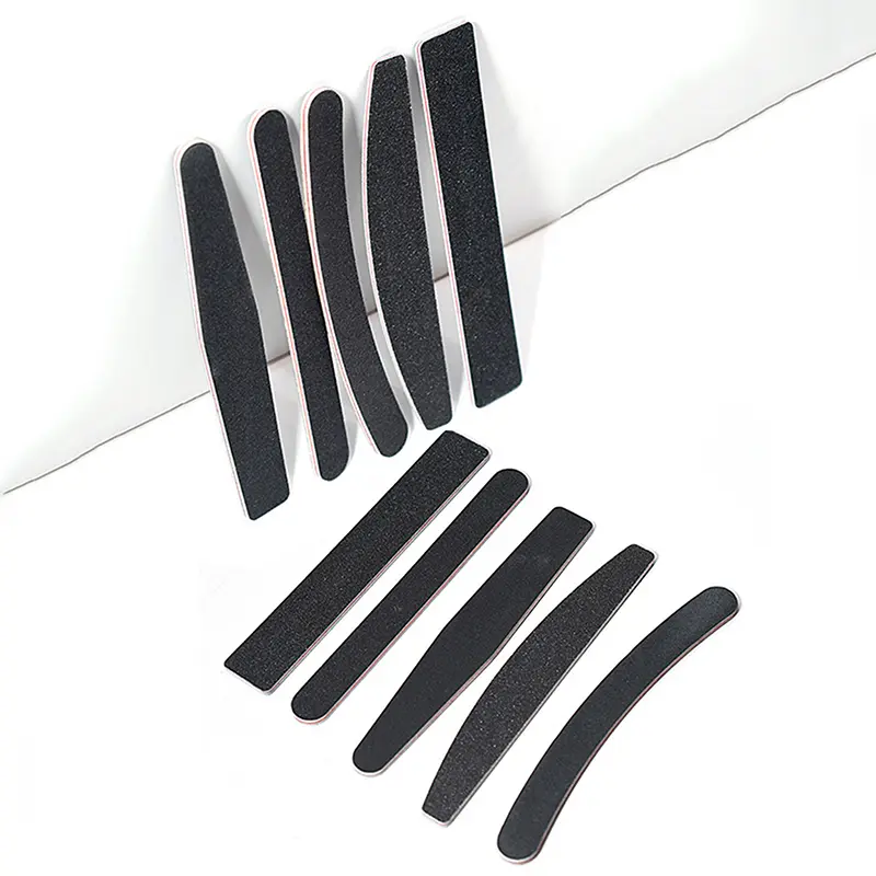 5Pcs Strong Thick Nail File Black 100/180 Grit Professional Sandpaper Cuticle Remover Buffer Files Manicure Tool Set Accessories