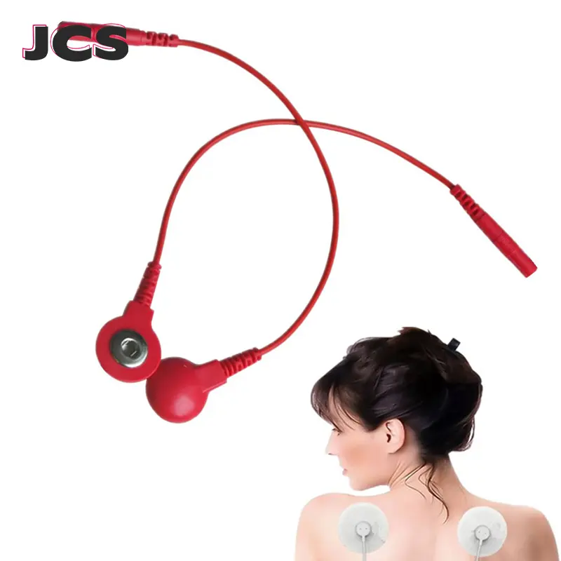 Standard Electrode Lead Wires Cables Electrode Wires DC Head 2mm Snap 3.5mm Plug For Tens/Ems Massager Therapy Electrode Gloves