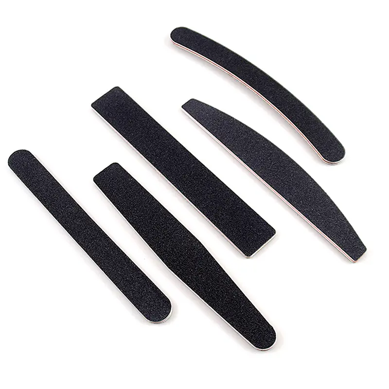 5Pcs Strong Thick Nail File Black 100/180 Grit Professional Sandpaper Cuticle Remover Buffer Files Manicure Tool Set Accessories