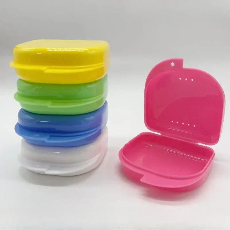 1pcs Denture Tray Box Dental Orthodontic Retainer Box Case Plastic Teeth Container Denture Box False Teeth Protective Case