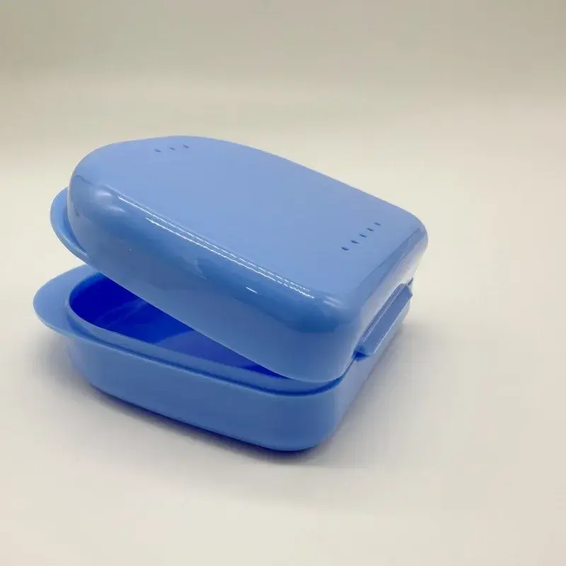 1pcs Denture Tray Box Dental Orthodontic Retainer Box Case Plastic Teeth Container Denture Box False Teeth Protective Case