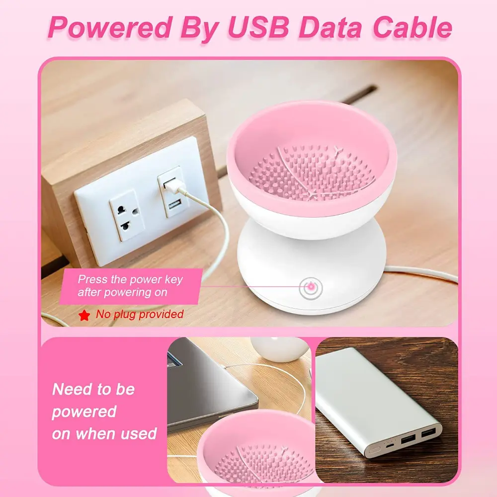 Women Eye Shadow Brush Cleaning Tool Portable Electric Makeup Brush Cleaner Machine With USB Charging Automatic Cosmetic Brush