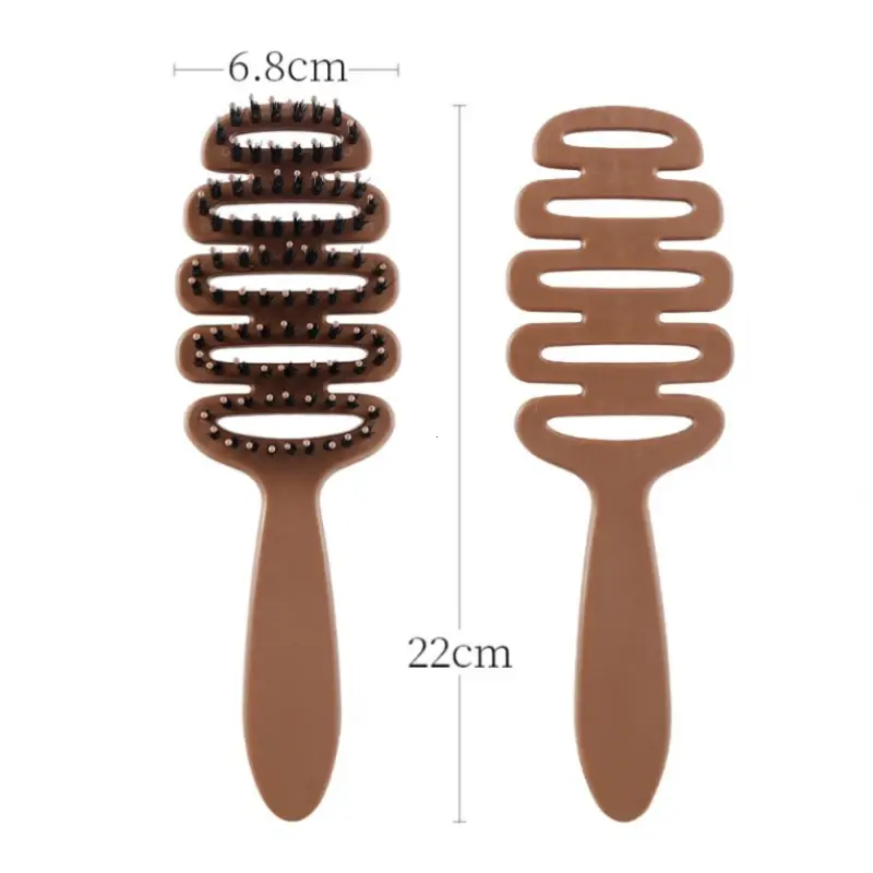 Boar Bristle Paddle Hair Brush Anti Static Comb Hairdressing Massage Comb Curly Hairbrush Salon Hair Styling Tools Makeup Tools