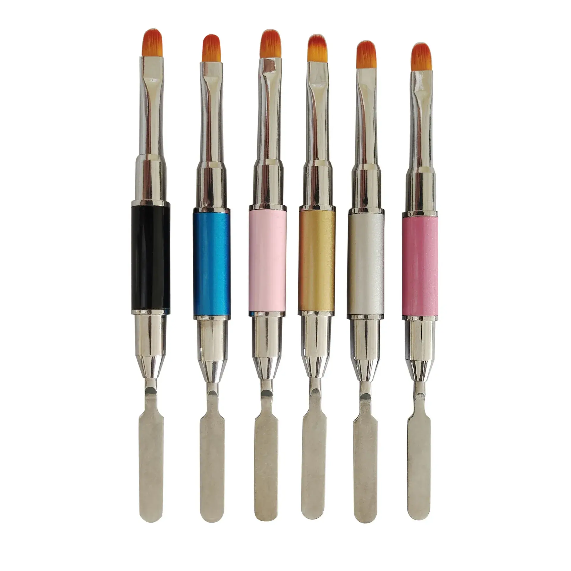 Dual Ended Nail Art Brush Acrylic UV Gel Extension Flower Drawing Pen UV Gel Remover Spatula Stick Manicure Accessories Tool