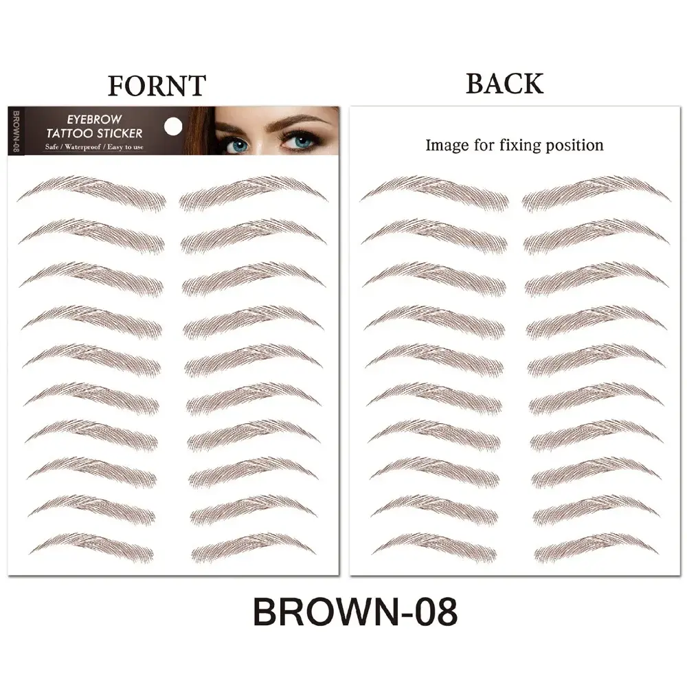 Water-based Hair-liked Authentic Eyebrow Tattoo Sticker Waterproof Cosmetics Long Lasting Makeup False Eyebrows Stickers