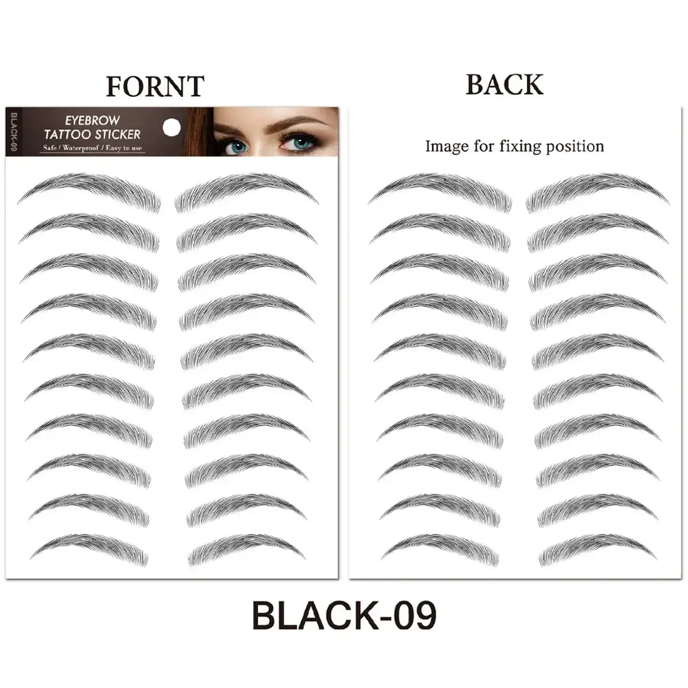 Water-based Hair-liked Authentic Eyebrow Tattoo Sticker Waterproof Cosmetics Long Lasting Makeup False Eyebrows Stickers