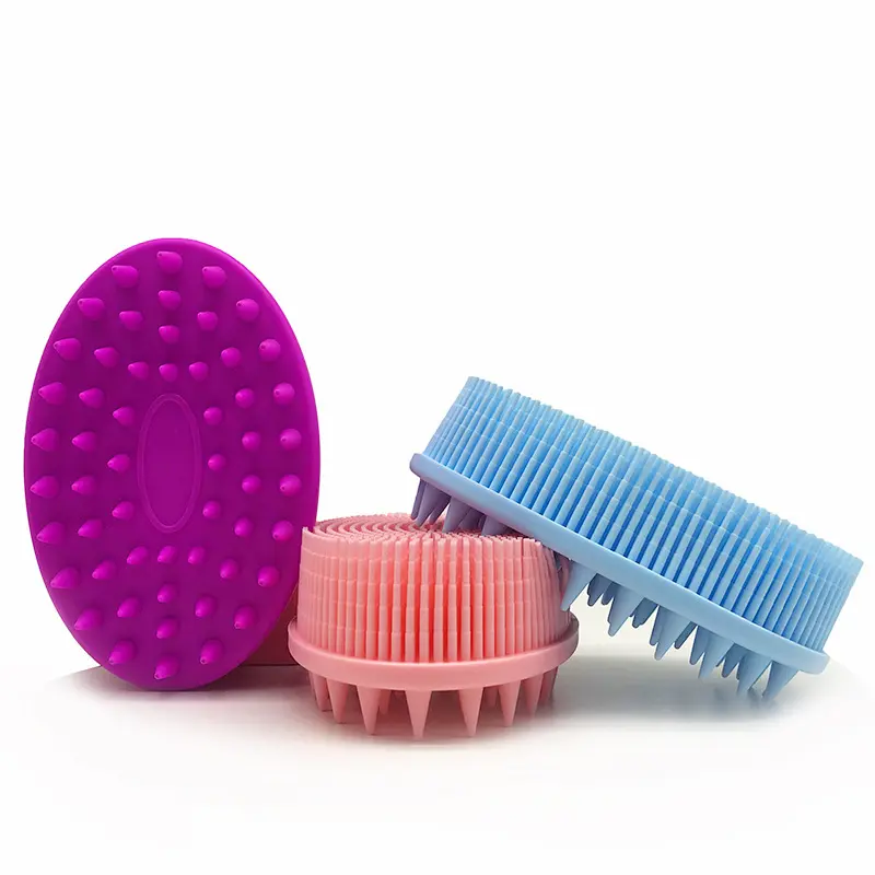 Soft Silicone Brush Wash Bath Shower Exfoliating Skin Fit For Baby Adult Bath Shampoo Head Massage Brush Supplies siliconebrush