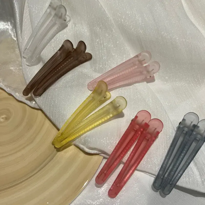 2pcs Colorful Fix Hair Hairpins Frosted Duckbill Clip Fashion Bangs Hairdressing Hair Pins Barrettes Headwear Accessories