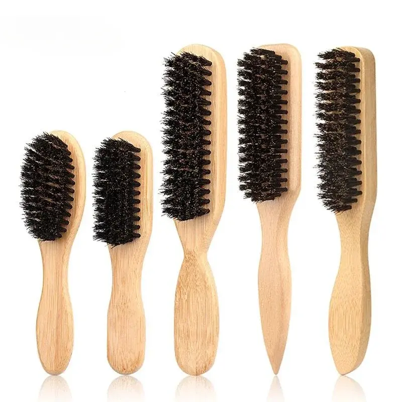 Boar Bristle Slick Back Hair Brush for Sleek Ponytail Bun & Smoothing Baby Hairs, Edge Control - Backcombing & Teasing, Flyaways