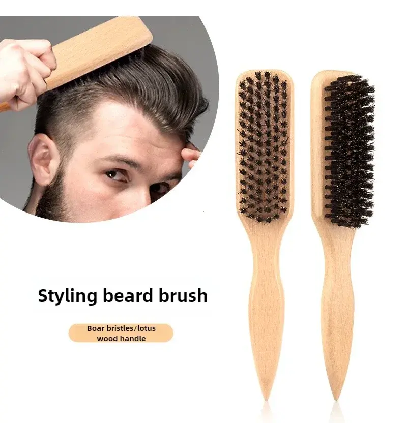 Boar Bristle Slick Back Hair Brush for Sleek Ponytail Bun & Smoothing Baby Hairs, Edge Control - Backcombing & Teasing, Flyaways