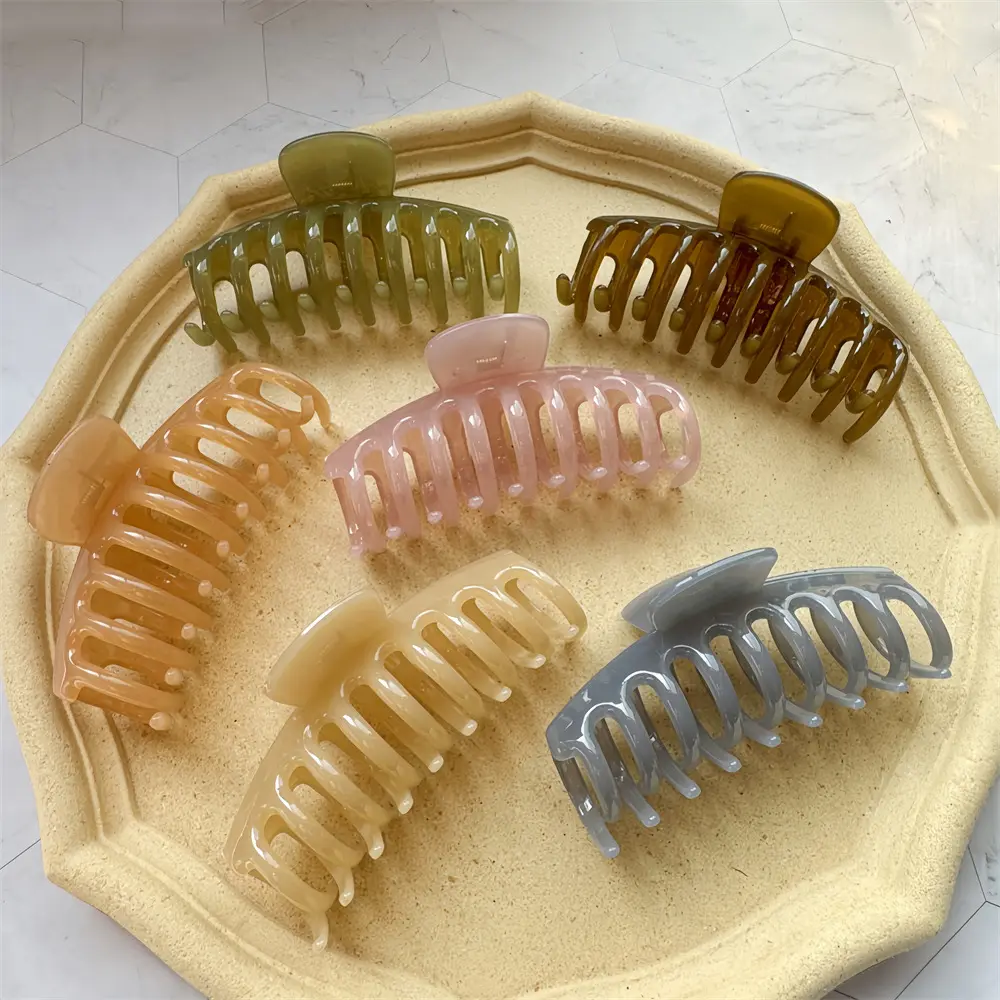 Koreaanse Vrouwen Meisjes Plastic Haar Klauwen Haarspeldjes Hoofddeksels Grote Maat Haarspeld Krab Barrette Mode Ornament Haarac