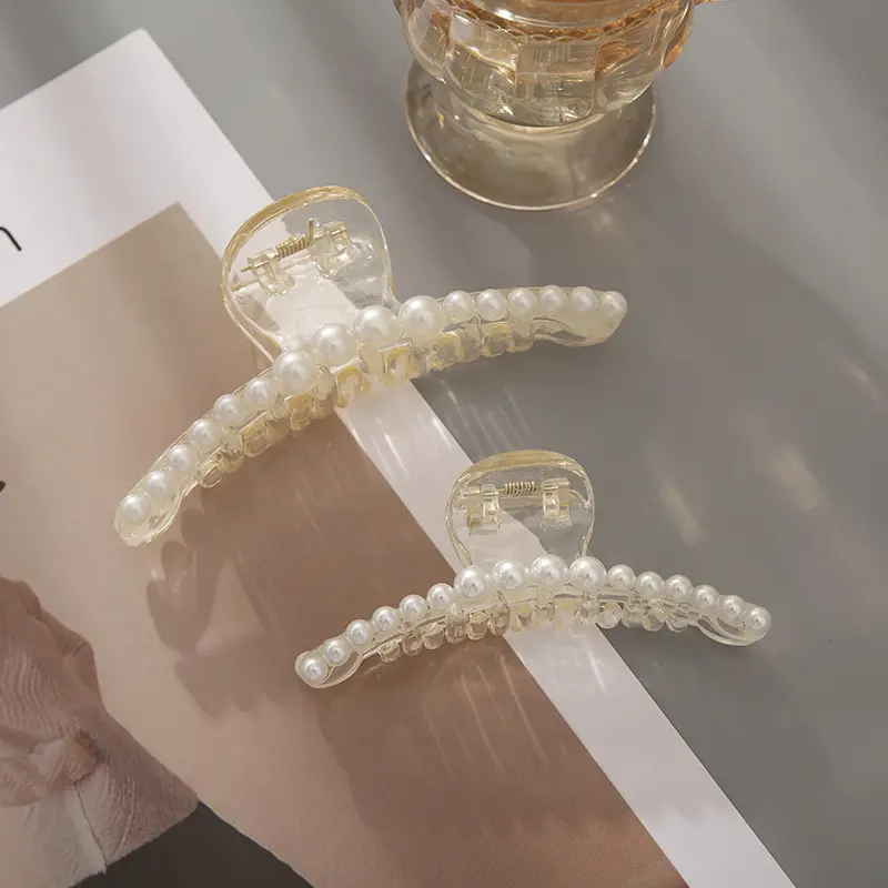1 stks Grote Haai Clip Haaraccessoires Temperament Veelzijdig Eenvoudig en genereus Modieus Zachte Parel Grijpclip