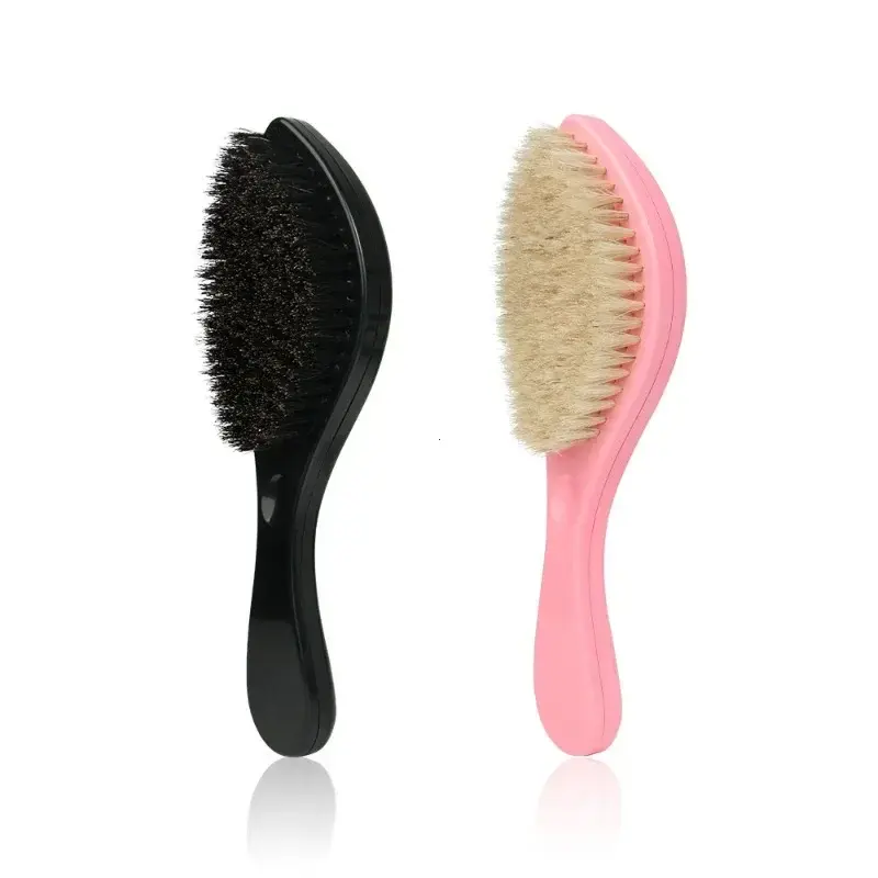 Massage Facial Hair Brush Boar Bristle For Men's Beard Shaving Comb Face Hair Cleaning Brush Wave Comb Drop Shipping