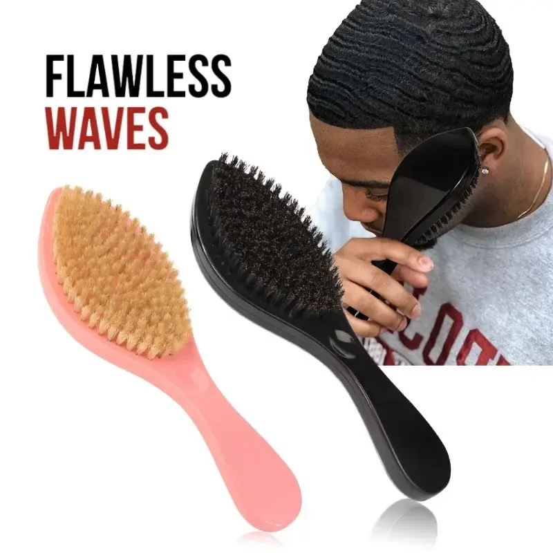 Massage Facial Hair Brush Boar Bristle For Men's Beard Shaving Comb Face Hair Cleaning Brush Wave Comb Drop Shipping