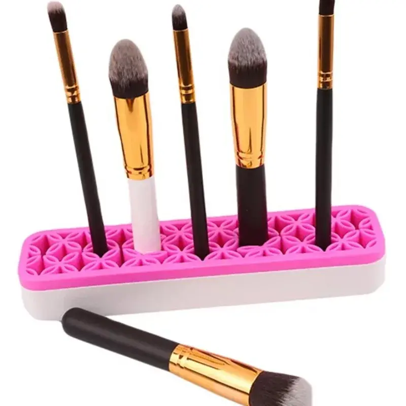 Silicone Lipstick Rack Cosmetic Storage Box Makeup Storage Case Lipstick Organizer Makeup Brush Holder For Desktop