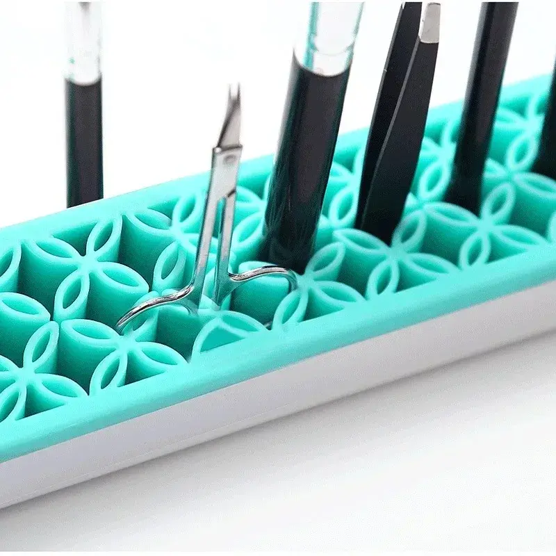 Silicone Lipstick Rack Cosmetic Storage Box Makeup Storage Case Lipstick Organizer Makeup Brush Holder For Desktop