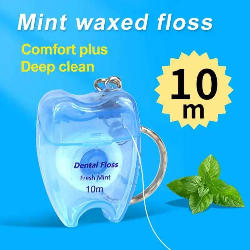 1 stks Tandzijde met Sleutelhanger Tanden Reinigen Mondverzorging Gereedschap Draagbare Tand Vorm Sleutelhanger Flosser Picks Ta