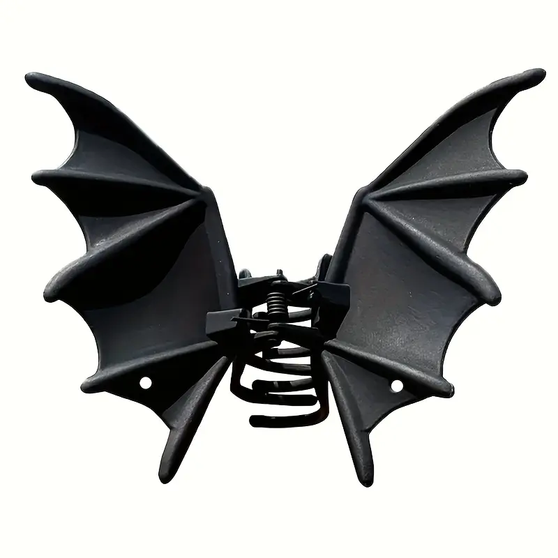 1pc Gothic Punk Bat Wing Hairpin - Elegant Metal Ponytail Accessory for Women, Perfect for Halloween & Christmas Parties