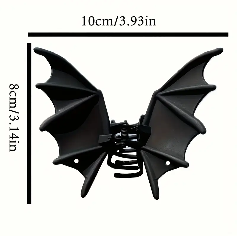 1pc Gothic Punk Bat Wing Hairpin - Elegant Metal Ponytail Accessory for Women, Perfect for Halloween & Christmas Parties