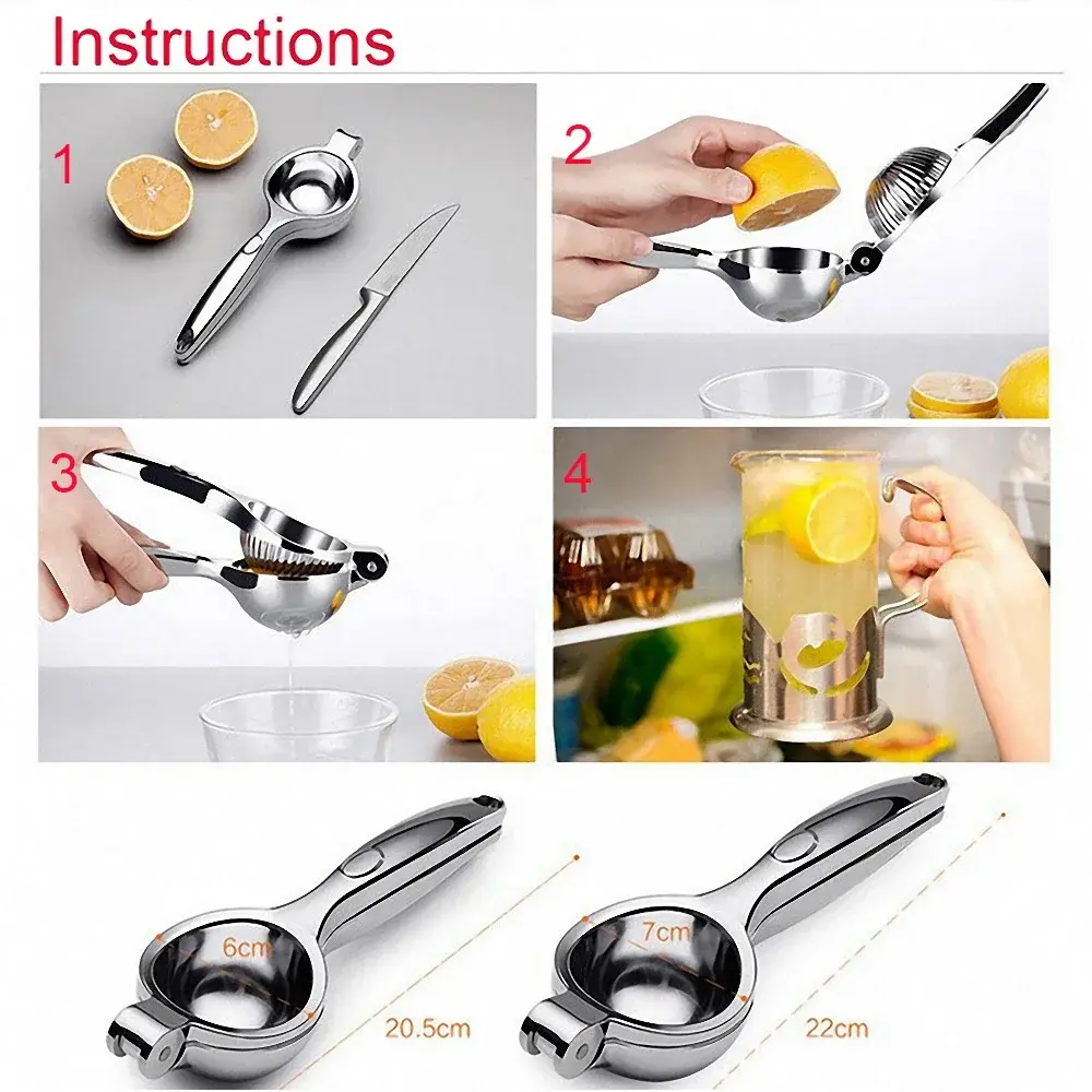Stainless Steel Household Fruit Lemon Manual Juicer Citrus Orange Hand Squeezer Press Machine Durable Kitchen Tool