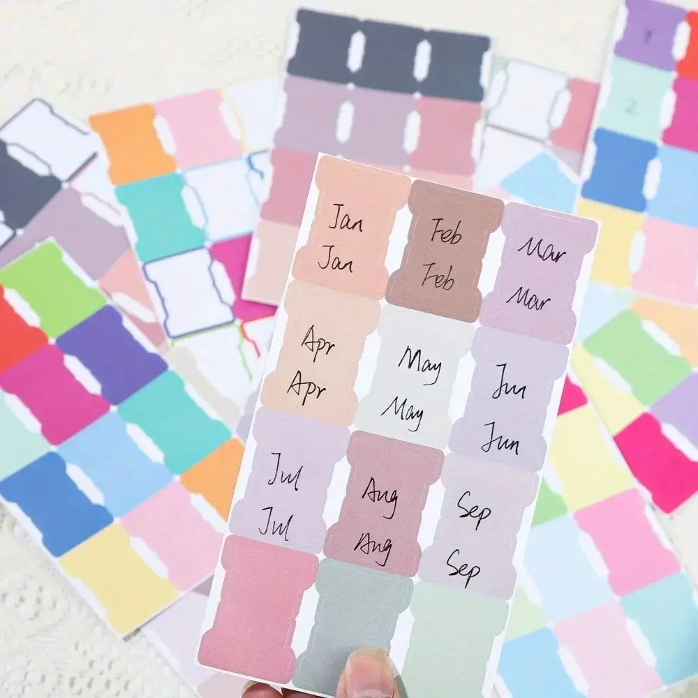 10 Pieces of Colourful Index Stickers Korean Style for Handbook Photo Card Simple Label Index Stickers Student Stationery