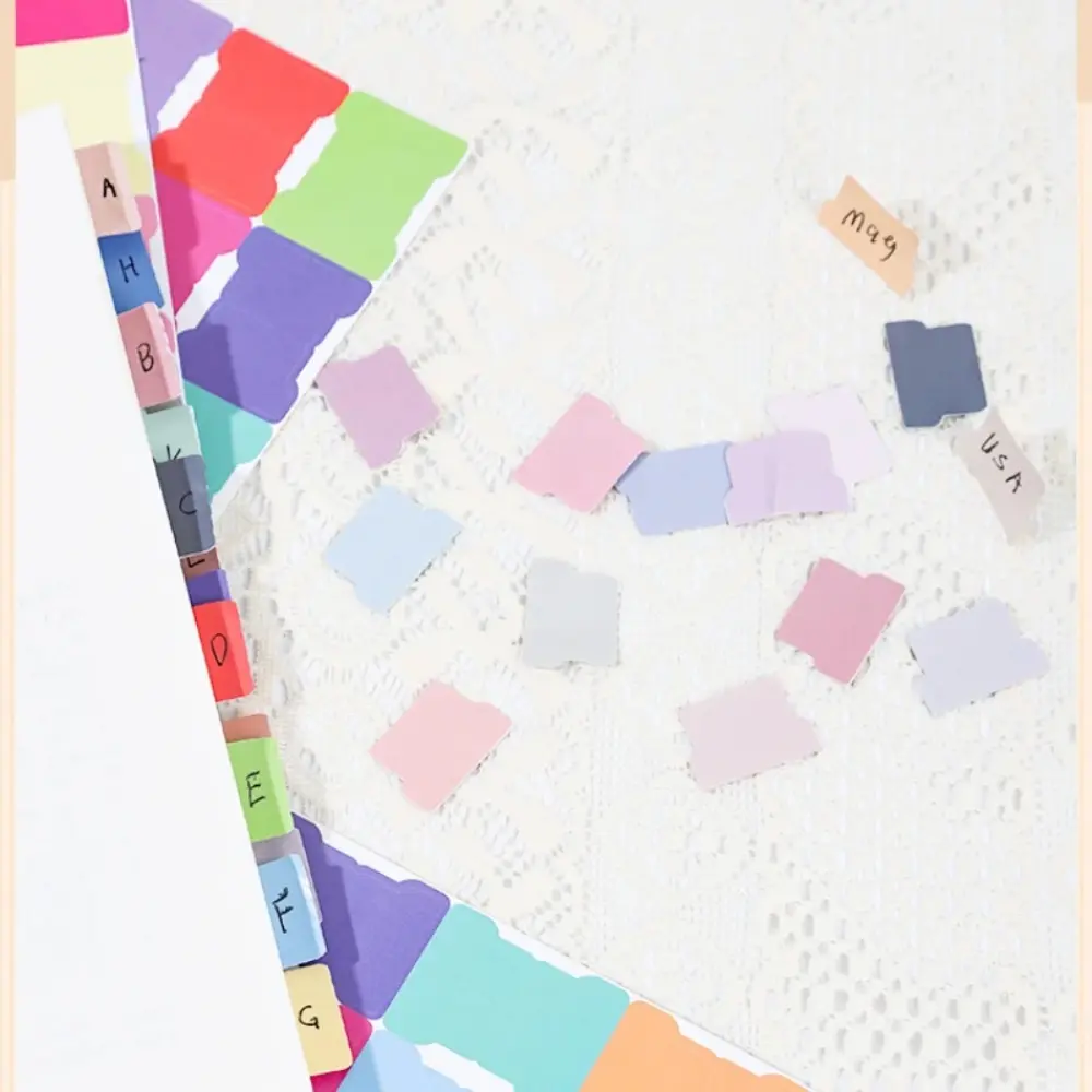 10 Pieces of Colourful Index Stickers Korean Style for Handbook Photo Card Simple Label Index Stickers Student Stationery