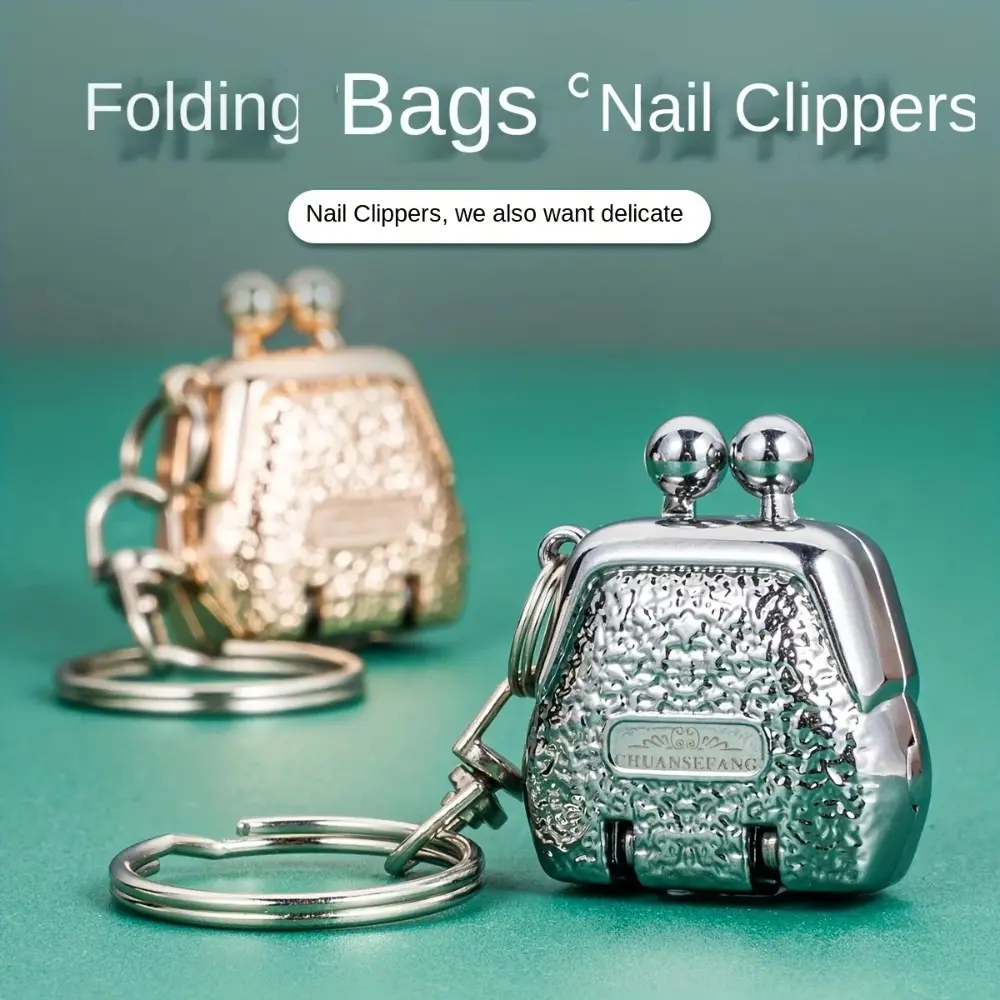 New Stainless Steel Fingernail Metal Foldable Mini Nail Trim Nails Creative Luggage Compartment Keychain Personal Care Clippers