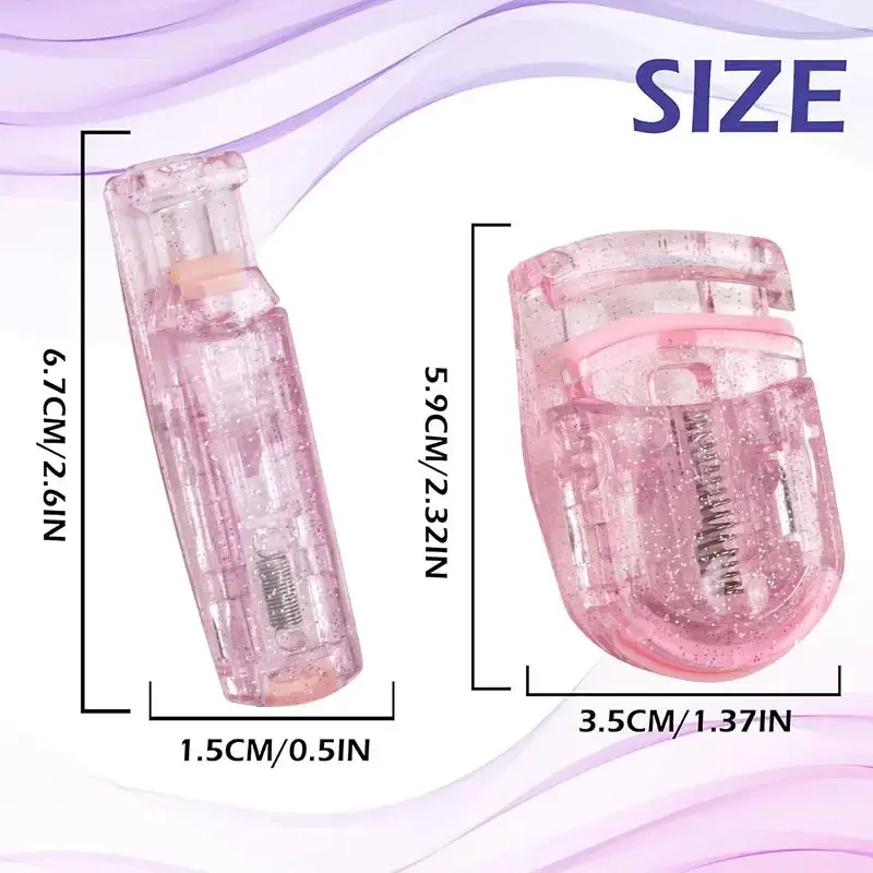 1/2pcs Professional Mini Eyelash Curler Portable Eye Lashes Curling Clips Cosmetic Make Up Beauty Accessories Eyelash Tools Pink