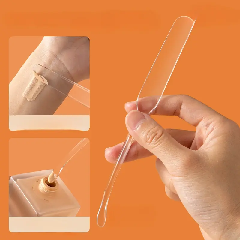 2Pcs Foldable Liquid Foundation Palette Acrylic Makeup Tool Kit Mixing Cream Rod Spatula Mixing Stick Storage Tray Cosmetic Tool
