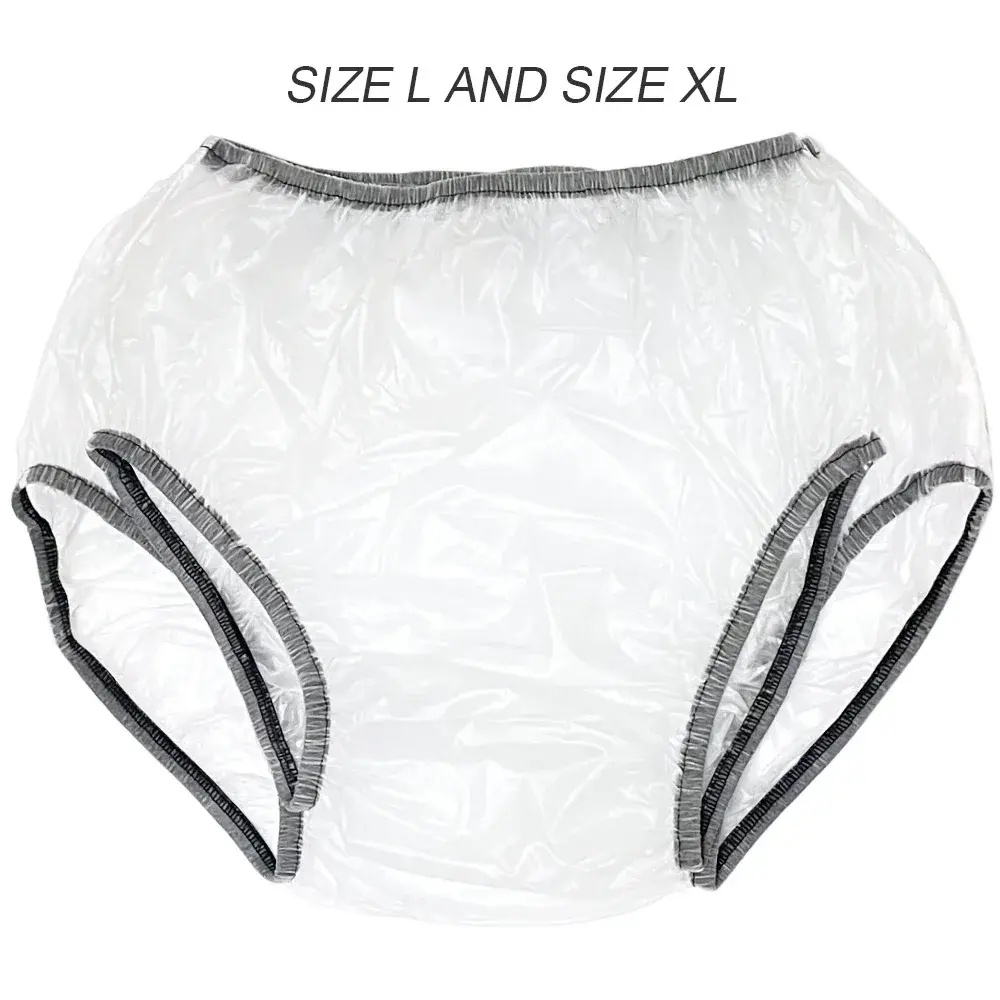 1pc PVC Adult diaper cover Elastic Waist plastic shorts  for Elderly Men And Women transparent waterproof diaper pants
