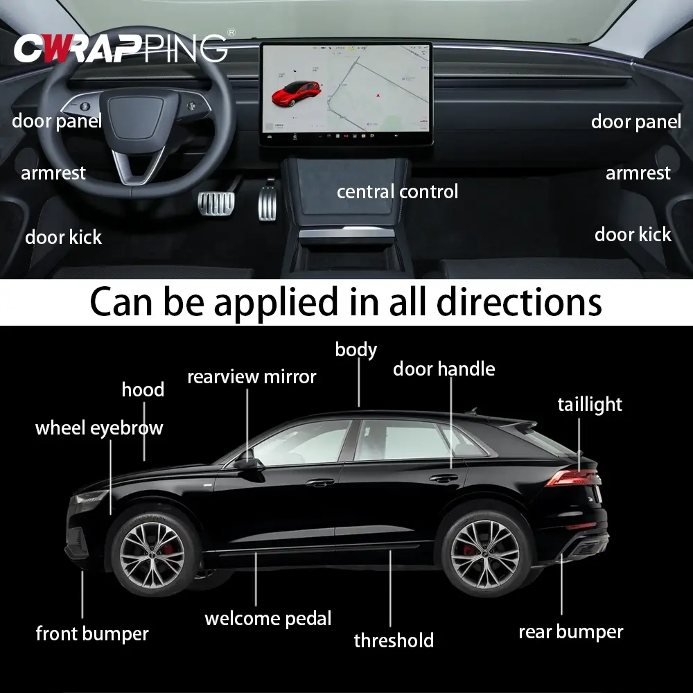 Car Anti Scratch Protective Film Anti-Scratch Bumper Hood  Paint Protection Stickers Transparent Self-Adhesive Vinyl Wrap Decal