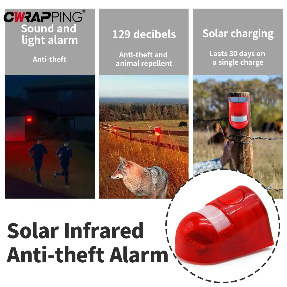 Solar Infrared Motion Sensor Alarm Car Accessories Home Garden Security Alarm Automobile Immobilizer Systems Electronics Parts
