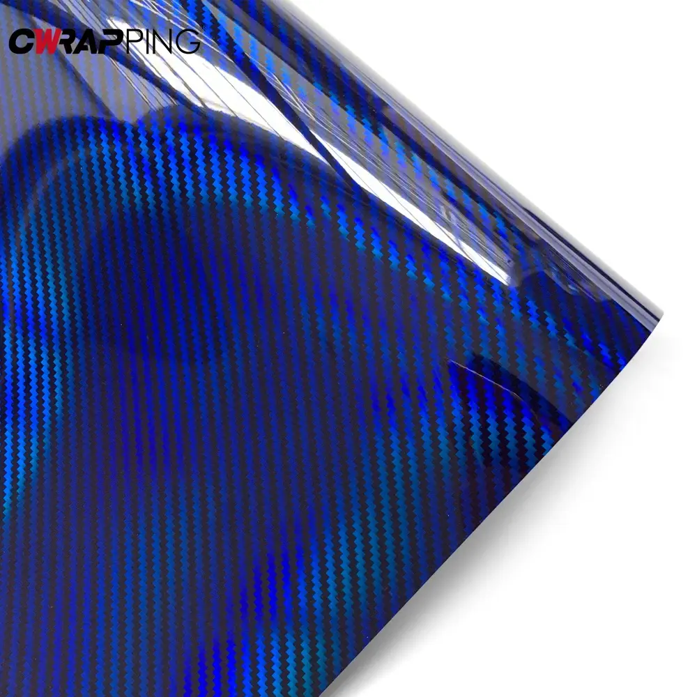 Motorcycles Wrap Body DIY Modification Stickers Carbon Fiber Glossy Laser Blue Vinyl Car Film Helmets for Motorcycle Accessories